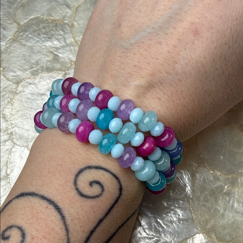 Colorful crackle quartz wrap Bracelet